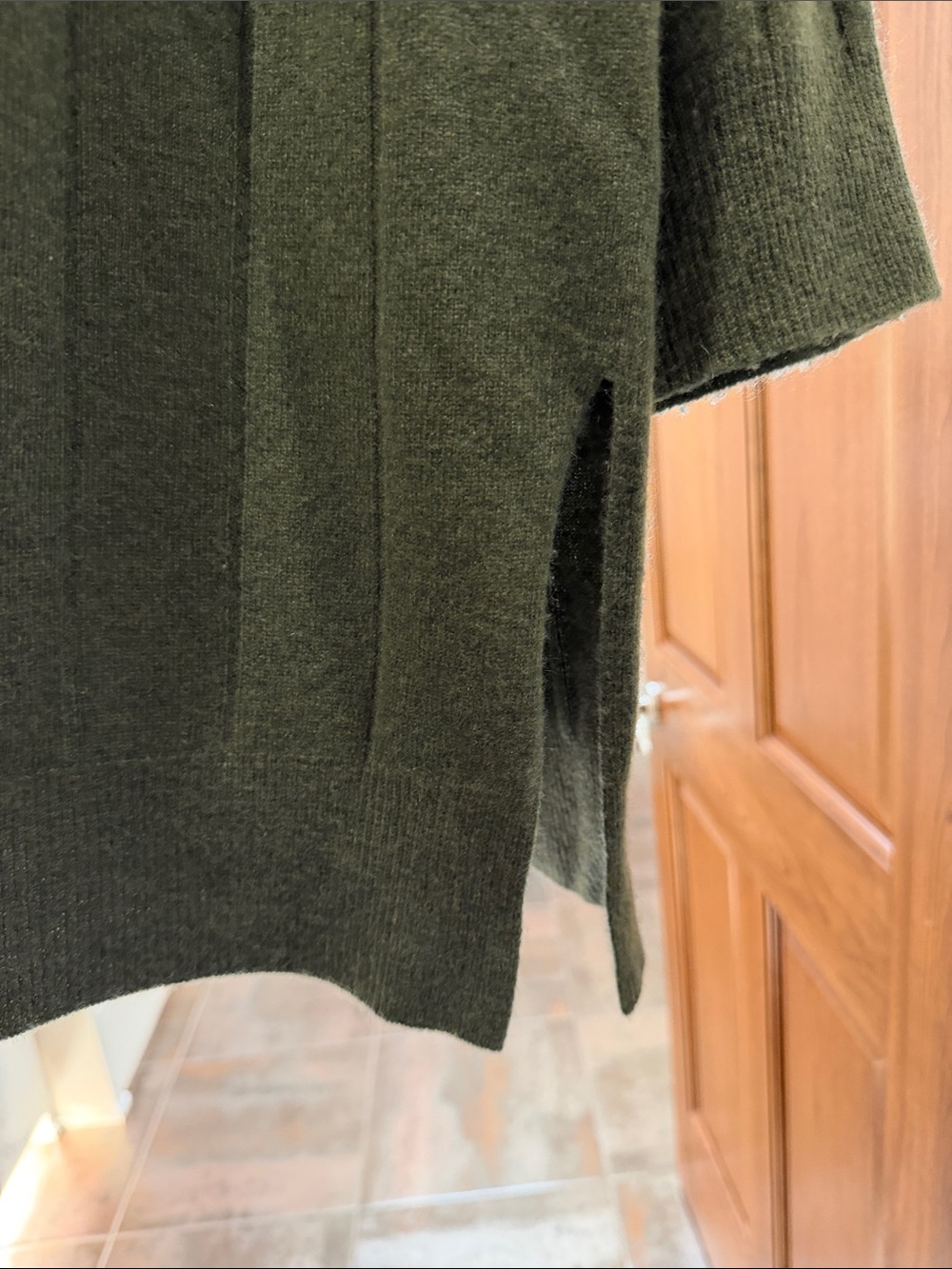 Eileen Fisher cashmere sweater Mock Turtleneck Sweater - Olive Green - Picture 2 of 9